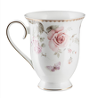 kubek ręcznie malowany złotem z porcelany w kwiatki