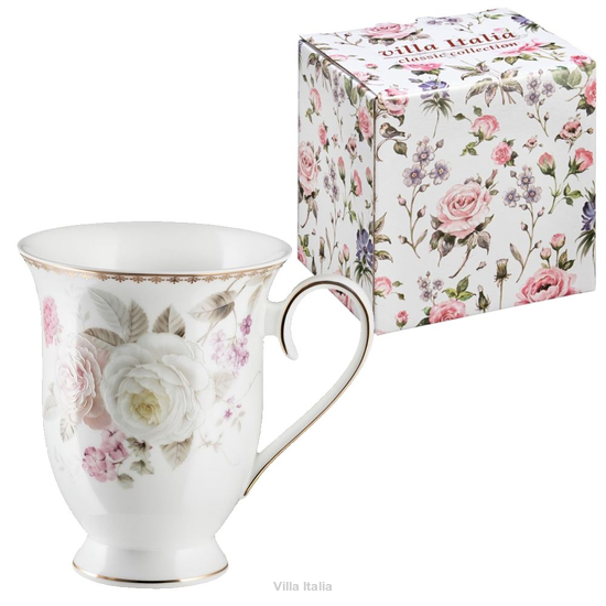 kubek ręcznie malowany złotem z porcelany