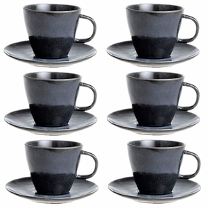 Komplet filiżanek 220 ml 6 sztuk OBSYDIAN