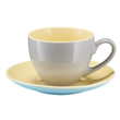 Spodek pod filiżankę 15,5 cm BORNEO porcelanowy yellow-blue 1