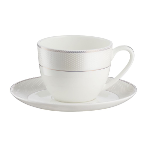 Filiżanka porcelanowa do kawy herbaty 250 ml ze spodkiem OCTAVIA