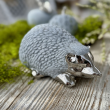 Figurka ceramiczna szary jeż 9 cm RICCIO silver 1