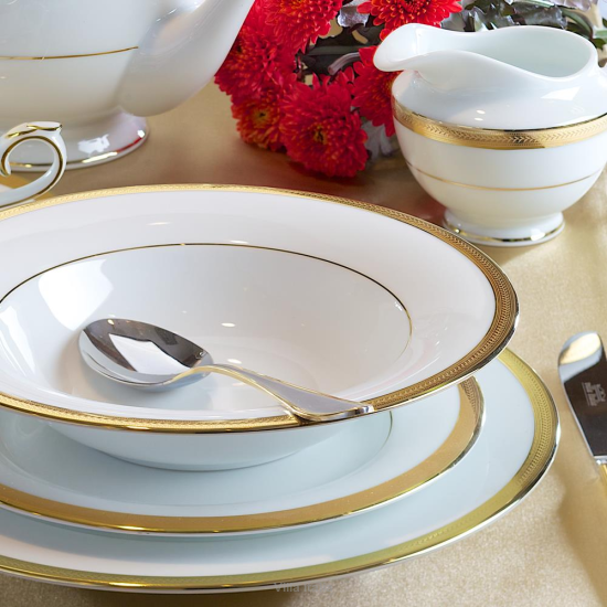 Serwis obiadowy porcelanowy na 12 osób LATINA GOLD 