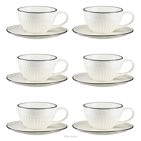 Zestaw filiżanek porcelanowych 240 ml 6 sztuk PILLAR