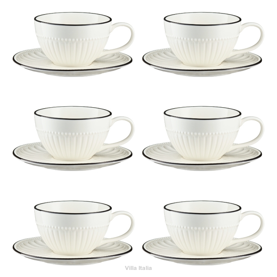 Zestaw filiżanek porcelanowych 240 ml 6 sztuk PILLAR