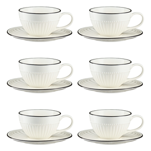 Zestaw filiżanek porcelanowych 240 ml 6 sztuk PILLAR