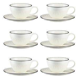 Zestaw filiżanek porcelanowych 240 ml 6 sztuk PILLAR