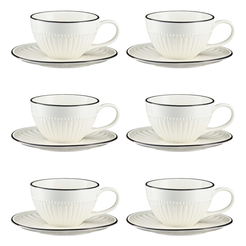 Zestaw filiżanek porcelanowych 240 ml 6 sztuk PILLAR