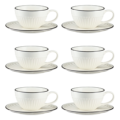 Zestaw filiżanek porcelanowych 240 ml 6 sztuk PILLAR