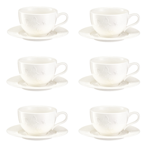 Komplet filiżanek do kawy porcelanowych 200 ml 6 sztuk VANESSA