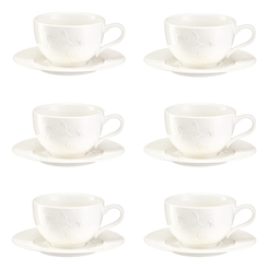 Komplet filiżanek do kawy porcelanowych 200 ml 6 sztuk VANESSA