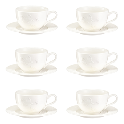 Komplet filiżanek do kawy porcelanowych 200 ml 6 sztuk VANESSA