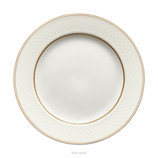elegancki talerzyk deserowy porcelanowy 20,5 cm ze złotem na stół