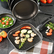 aluminiowe patelnie na indukcję, z bakelitowymi uchwytami 