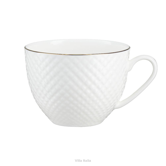 Filiżanka do kawy z porcelany kostnej ze złotem