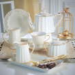 Półmisek prostokątny Talerz do ciasta 30 x 15 cm CLARA Gold Ivory 2