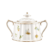 Gustowna cukiernica porcelanowa z ręcznie malowanymi złotymi detalami