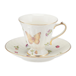Luksusowa filiżanka do herbaty z kremowej porcelany dekorowana złotem