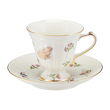 Ażurowa filiżanka porcelanowa 180 ml ze spodkiem i złotym zdobieniem