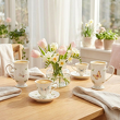 Stylowy zestaw porcelanowy dla 6 osób ze złotym ręcznym zdobieniem