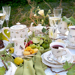 Serwis do kawy herbaty porcelanowy na 6 osób LEDA IVORY
