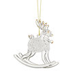 Zawieszka szklana złocona RENIFER na biegunach 8,5 cm 4
