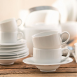 Komplet 6 filiżanek do kawy lub herbaty porcelanowych 200 ml PLUS biały 4
