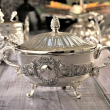 Cukiernica posrebrzana z łyżeczką wysokość 11,5 cm SILBER 3