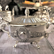 Cukiernica posrebrzana z łyżeczką wysokość 11,5 cm SILBER 3
