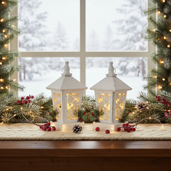 Lampion świąteczny LED biały 35 cm SAN NICOLA