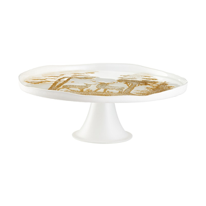 Patera szklana 27,5 cm FORESTA GOLD
