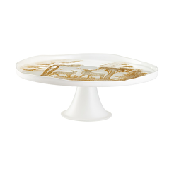 Patera szklana 27,5 cm FORESTA GOLD
