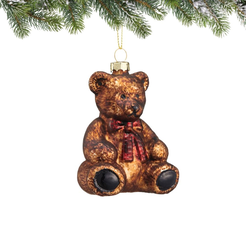 Bombka szklana brązowa MIŚ 8,5 cm