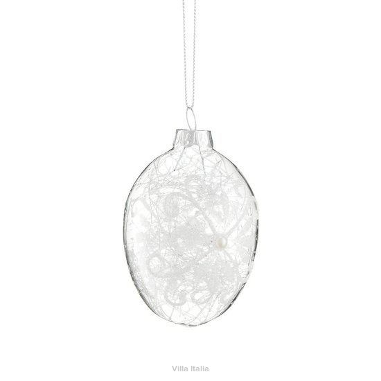 Bombka jajko szklane dekorowane 8,5 cm