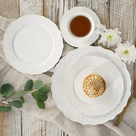 Serwis obiadowo kawowy na 6 osób porcelanowy OLIMPIA