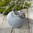 Figurka ceramiczna szare jabłko 10 cm MELA silver 1