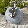Figurka ceramiczna szare jabłko 10 cm MELA silver 2