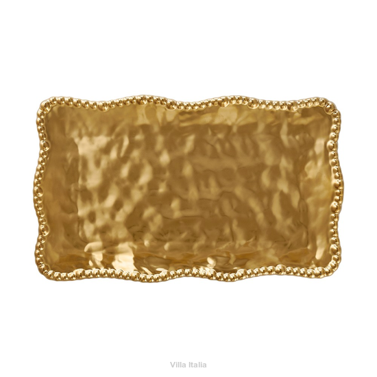 Patera na ciasto Talerz prostokątny 36 x 21 cm MESTIERE GOLD