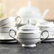 Przykrywka do cukiernicy 8,5 cm porcelanowa UNIWERSALNA srebrna obwódka 2
