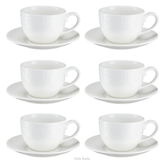 Komplet filiżanek porcelanowych 300 ml 6 sztuk GLORIETTA