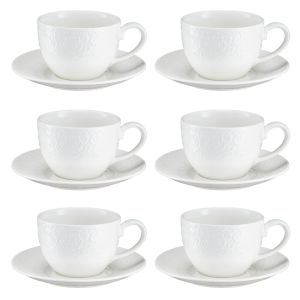Komplet filiżanek porcelanowych 300 ml 6 sztuk GLORIETTA