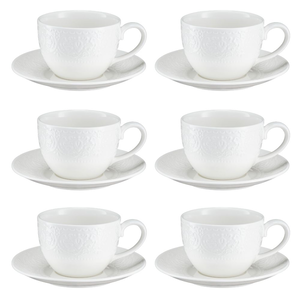 Komplet filiżanek porcelanowych 300 ml 6 sztuk GLORIETTA