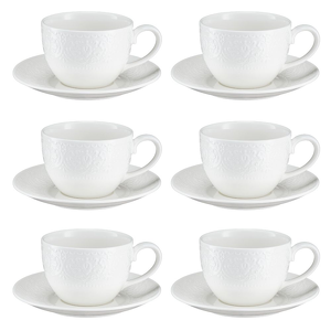 Komplet filiżanek porcelanowych 300 ml 6 sztuk GLORIETTA