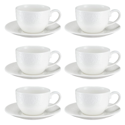 Komplet filiżanek porcelanowych 300 ml 6 sztuk GLORIETTA