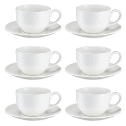 Komplet filiżanek porcelanowych 300 ml 6 sztuk GLORIETTA