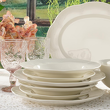 nowoczesny serwis obiadowy porcelanowy - widok z boku 