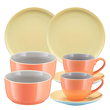 Zestaw śniadaniowy dla 2 osób BORNEO orange-yellow-grey 5