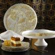 Patera na ciasto szklana 32 cm AMAZON Gold 6