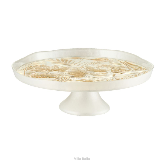 Patera na ciasto szklana 32 cm AMAZON Gold