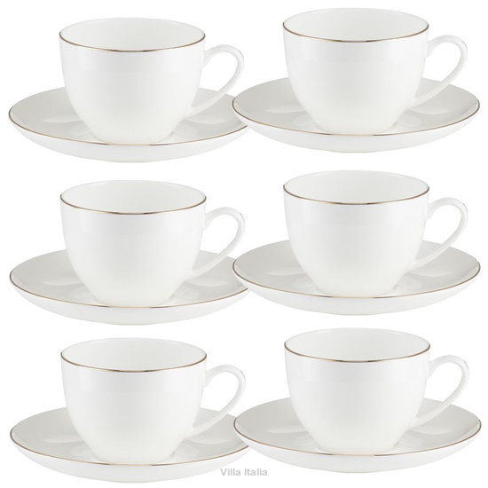 Komplet 6 filiżanek porcelanowych 260 ml BOSTON Gold